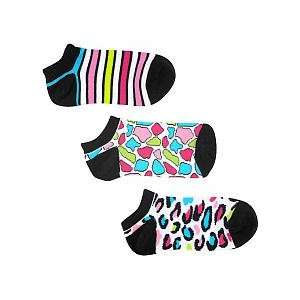   Fuzzy Anklet Socks   Black/White Zany Stripe Toys & Games