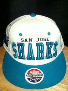 SAN JOSE SHARKS NHL SNAPBACK HAT CAP SUPERSTAR WHT  