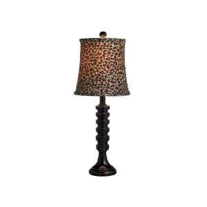 Leopard Print Accent Lamp With Soft Back Taper Drum Shade 60w Max 