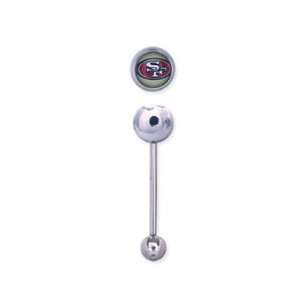 San Francisco 49ers 316L Stainless Steel Barbell   14G   5/8 Inch Bar 