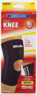   6472A Elastic Knee Stabilizer Brace Sleeve Support Black LG/XL  