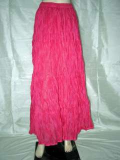 New Boho Gypsy Skirts Pink 4 Tiered Skirt Cotton Designer Long Skirts 