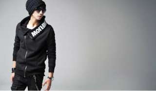 2011 NEW Mens Korean Version Casual Style Sweater Hoodie Jacket Black 