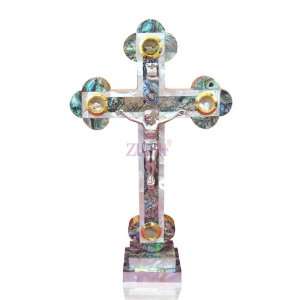 31cm Mother Of Pearl Orthodox Cross On Stand Everything 