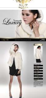 SAGA FURS Womens Top luxury mink fur Minks Coat Marten fur white 