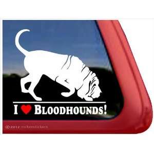  I Love Bloodhounds Tracking Bloodhound Dog Vinyl Window 