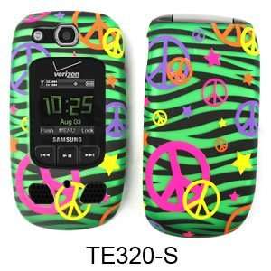   CASE COVER FOR SAMSUNG CONVOY 2 U660 TRANS PEACE SIGNS ON GREEN ZEBRA