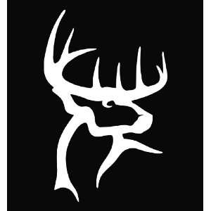 Buck Commander Deer Vinyl Die Cut Decal Sticker 6.75 White