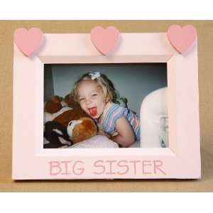    hand painted hearts picture frame   big sister