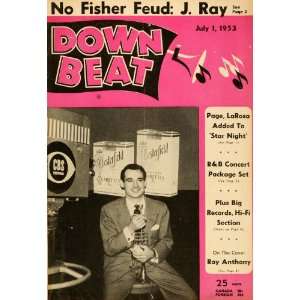  1953 Cover Down Beat Ray Anthony Trumpet Big Band Actor 