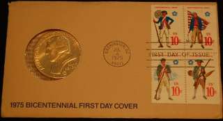 1975 NOT DATED Paul Rivere US MINT Bicentennial 1st Day Cover Medal 