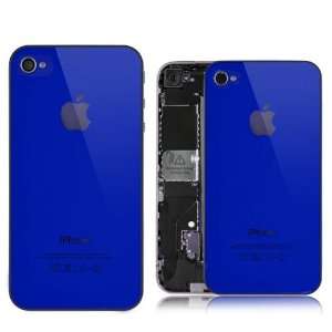 com Shiny Blue Real Glass Iphone 4 4G Back Housing Back Cover Battery 