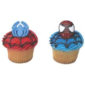 Marvel Comics Spiderman Cupcake Toppers   24 Rings   Eligible for 