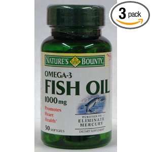 Natures Bounty Omega 3 Fish Oil 1000 Mg 50 Softgels (Pack of 3) Total 