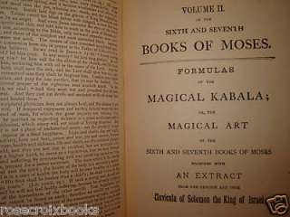 OCCULT SIXTH SEVENTH BOOK MOSES GRIMOIRE MAGIC MASONIC  