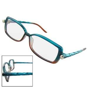  Lady Two Tone Plastic Texturing Arms Plain Eyewear Glasses 