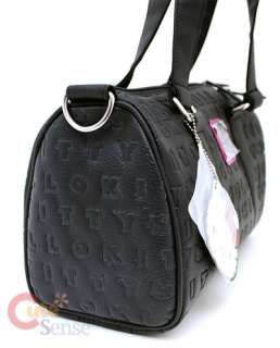 Sanrio Hello Kitty Black Embossed Duffel Bag with metal applique