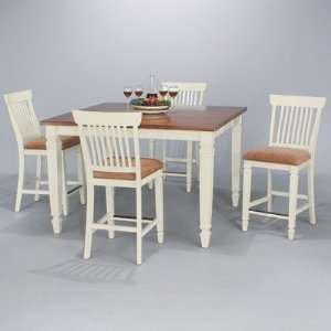  Cafe Xpress Farmhouse 5 Piece High Dining Set in 
