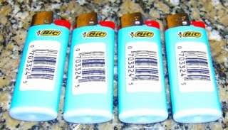 LOT OF 4 BIC MINI BABY BLUE LIGHTERS FREE SHIP NEW  