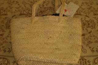 Quacker Factory  Straw Handbag w Hibiscus NWT  