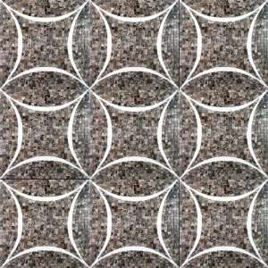  Interlocking Circle Mosaic in Emperador Marble Polished 