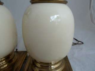   Vtg Stiffel Ostrich Egg Porcelain Lamps James Mont Hollywood Regency