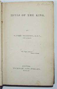 Idylls of the King, Tennyson, First US Edition,1859, King Arthur 