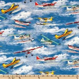   Frontier Aircraft Sky Blue Fabric By The Yard Arts, Crafts & Sewing
