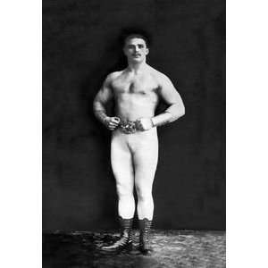  Bodybuilder in Leotard and Boots   Paper Poster (18.75 x 