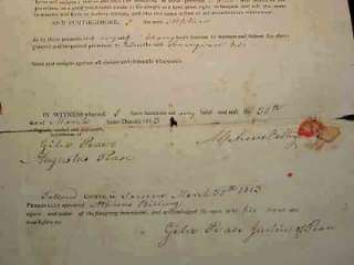 DEED, SOMERS, CT. Billing to Sexton Dated 1813   one Alphonse Billing 