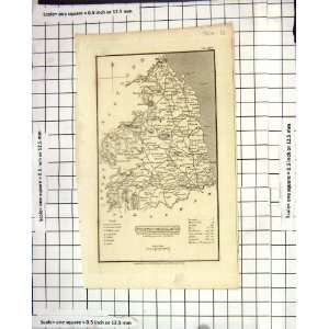  Antique Map 1824 Northumberland England Berwick Durham 