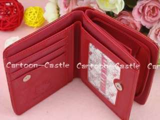 Hello Kitty Two Folded Mini Wallet Card Holder Red  