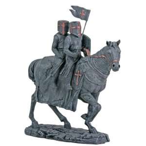  Templars On Horseback   Collectible Figurine Statue 
