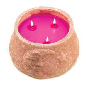   Raspberry Scent Celestial Candle Terra Cotta Pot Decor