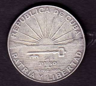 CUBA SILVER COIN ,PESO, 1953 YEAR  