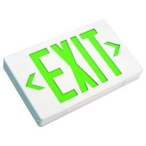  Exit Sign, UL Listed   Green LED   White   Battery Backup 