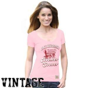   Pink Boomer Sooner Vintage Premium V neck T shirt