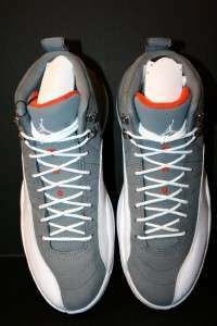 AUTHENTIC Air Jordan Retro 12 Cool Grey Team Orange White #130690 012 