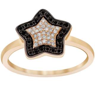50 Carat Black & White Diamond Micro Pave Star Shape Ring 14K Rose 