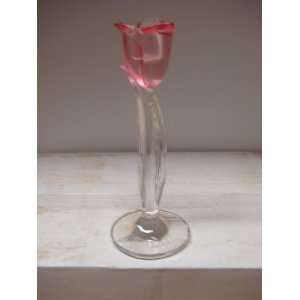  MIKASA LEAD CRYSTAL PINK TULIP CANDLE STICK Everything 