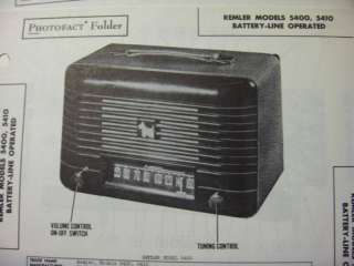 REMLER 5400 & 5410 PORTABLE RADIO PHOTOFACT  