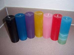 Paraffin Wax Pillar Candles For Holders Black Blue Red  