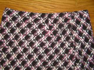 TRIBAL ACRYLIC WOOL PINK BLACK LINED WOVEN SKIRT SIZE 6  