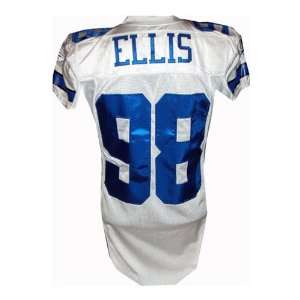  Greg Ellis #98 Cowboys Game Issued White Jersey (Size 46 