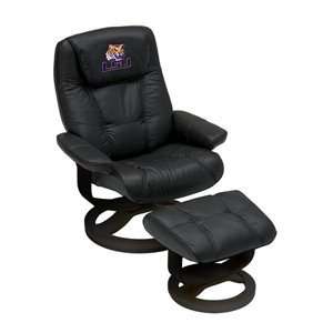   LSU LSU TeamSeats Leather Swivel Chair and Ottoman Furniture & Decor