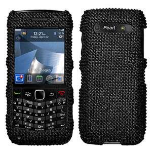 BLING SnapOn Cover Case Blackberry PEARL 3G 9100 Black  