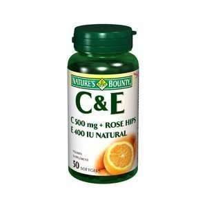  NATURES BOUNTY VIT C&E 500MG/400IU ROSE 50SG by NATURES BOUNTY 