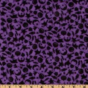  44 Wide Tricks & Treats Spooks Purple Fabric By The Yard 