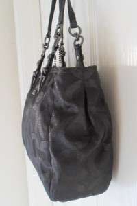 NWT COACH 15746 MIA Op Art Lurex Shoulder Bag BLACK Shimmer $278 