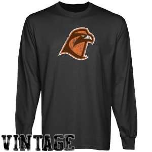 Bowling Green St. Falcons Charcoal Distressed Logo Vintage Long Sleeve 
